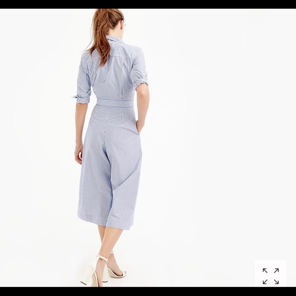 J Crew wide leg jumpsuit in shirting stripe